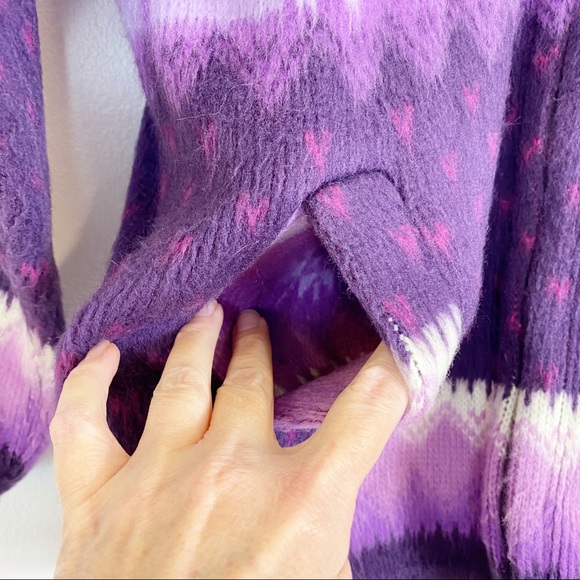 Yari Artesanias Wool Zip Up Hooded Jacket Purple Size XS - Picture 4 of 9